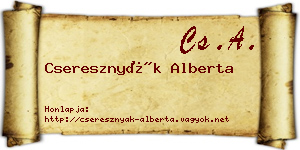 Cseresznyák Alberta névjegykártya